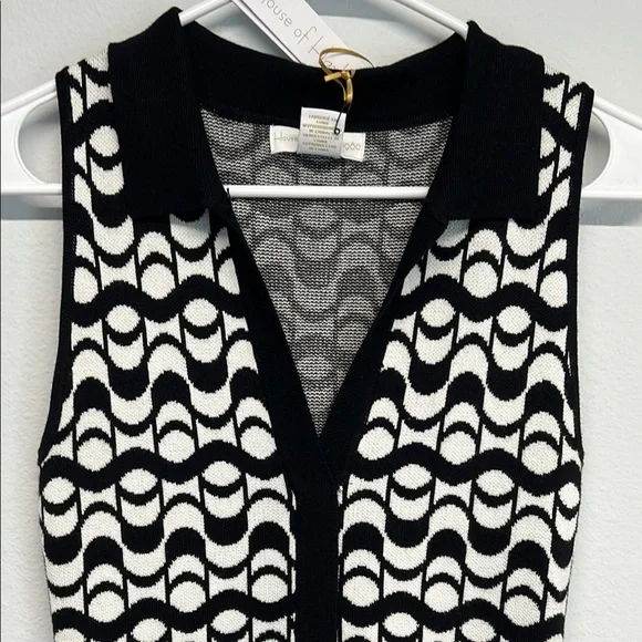 ✨House of Harlow 1960 Black and White Geometric Sheath Dress 👗 - Picture 5 of 13